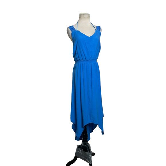 NY Collections blue strap sleeves asymmetrical dress size Small - Picture 9 of 12